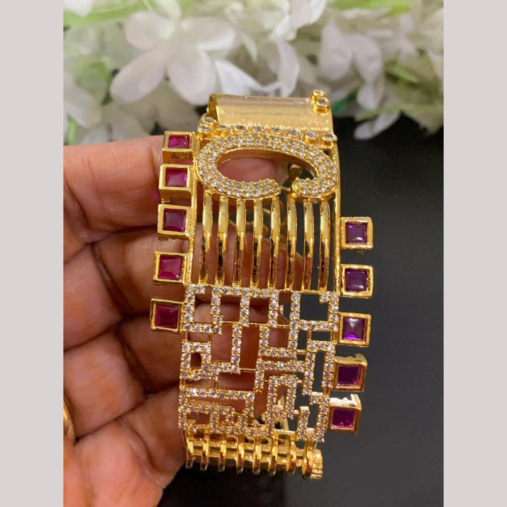FS Collection Gold Plated Austrian Stone Openable Bracelet