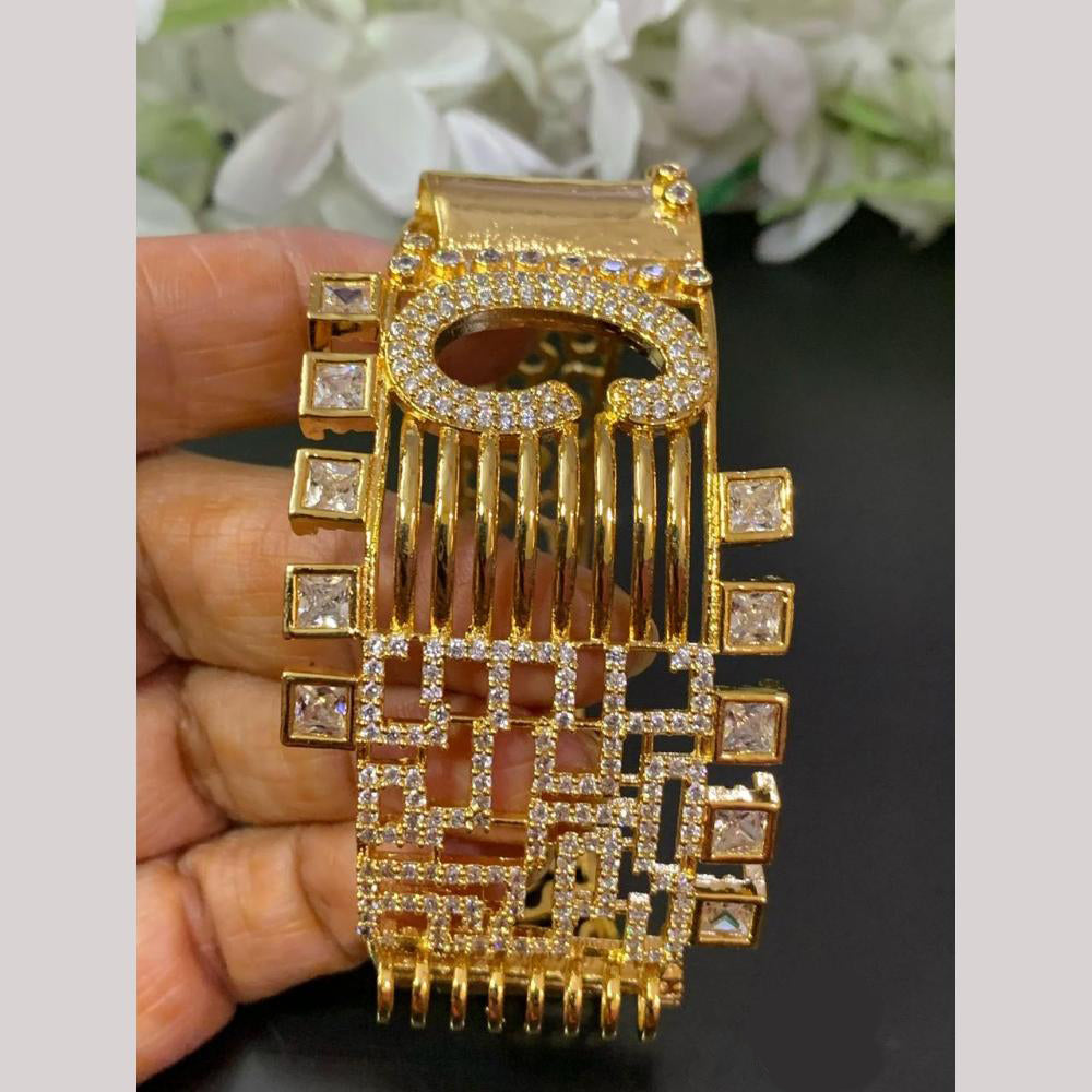 FS Collection Gold Plated Austrian Stone Openable Bracelet