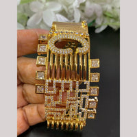FS Collection Gold Plated Austrian Stone Openable Bracelet