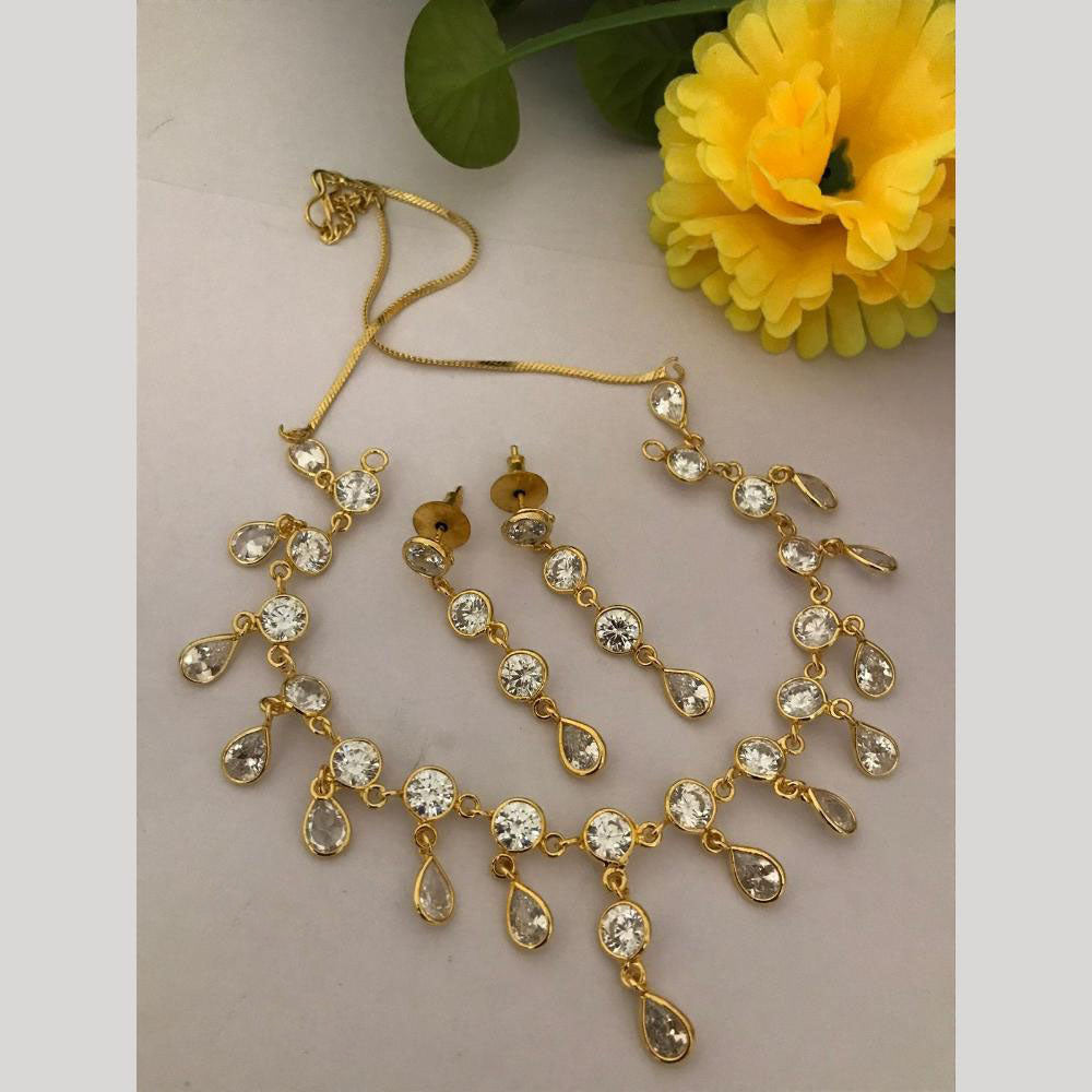 FS Collection Gold Plated Pota Stone Necklace Set