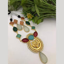 FS Collection Gold Plated Pota Stone Necklace Set