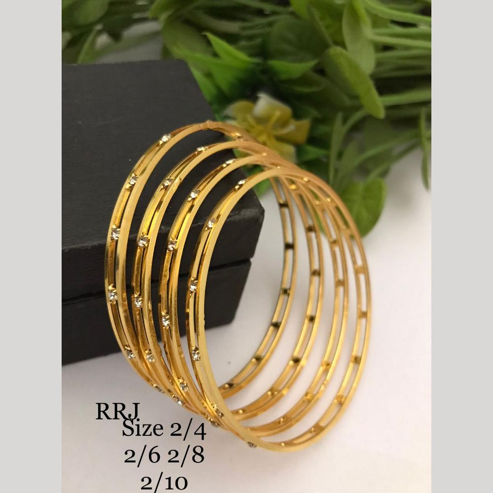 FS Collection Gold Plated Austrian Stone Bangle Set