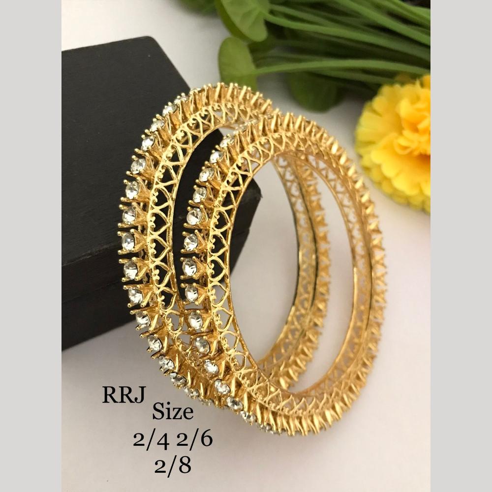 FS Collection Gold Plated Austrian Stone Bangle Set