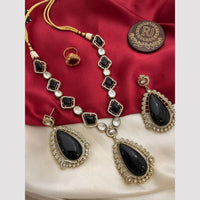 FS Collection Gold Plated Pota Stone Necklace Set
