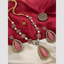 FS Collection Gold Plated Pota Stone Necklace Set