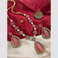 FS Collection Gold Plated Pota Stone Necklace Set