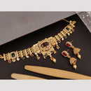 FS Collection Gold Plated Pota Stone And Beads Necklace Set