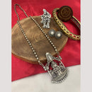 FS Collection Oxidised Plated Temple Long Necklace Set