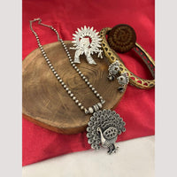 FS Collection Oxidized Plated Long Necklace Set