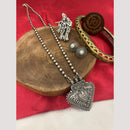 FS Collection Oxidised Plated Temple Long Necklace Set