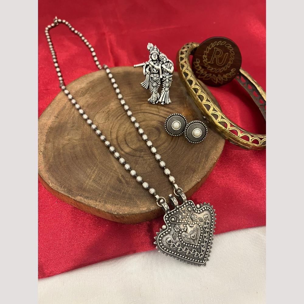 FS Collection Oxidized Plated Long Necklace Set