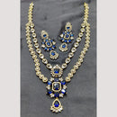 FS Collection Premium Gold Plated American Diamond Necklace Set