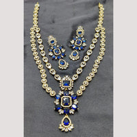 FS Collection Premium Gold Plated American Diamond Necklace Set
