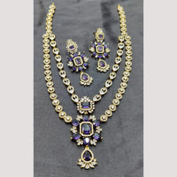 FS Collection Premium Gold Plated American Diamond Necklace Set