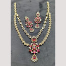 FS Collection Premium Gold Plated American Diamond Necklace Set