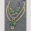 FS Collection Premium Gold Plated American Diamond Necklace Set