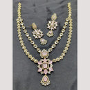 FS Collection Premium Gold Plated American Diamond Necklace Set
