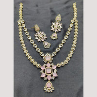 FS Collection Premium Gold Plated American Diamond Necklace Set