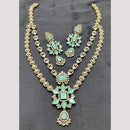 FS Collection Premium Gold Plated American Diamond Necklace Set