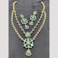 FS Collection Premium Gold Plated American Diamond Necklace Set