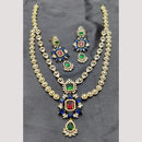 FS Collection Premium Gold Plated American Diamond Necklace Set
