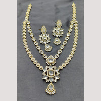 FS Collection Premium Gold Plated American Diamond Necklace Set