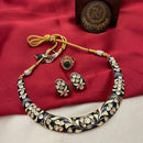 FS Collection Gold Plated Polki Kundan Stone And Meenakari Necklace Set