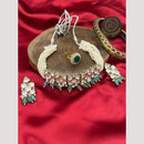 FS Collection Gold Plated Polki Kundan And Beads Choker Necklace Set