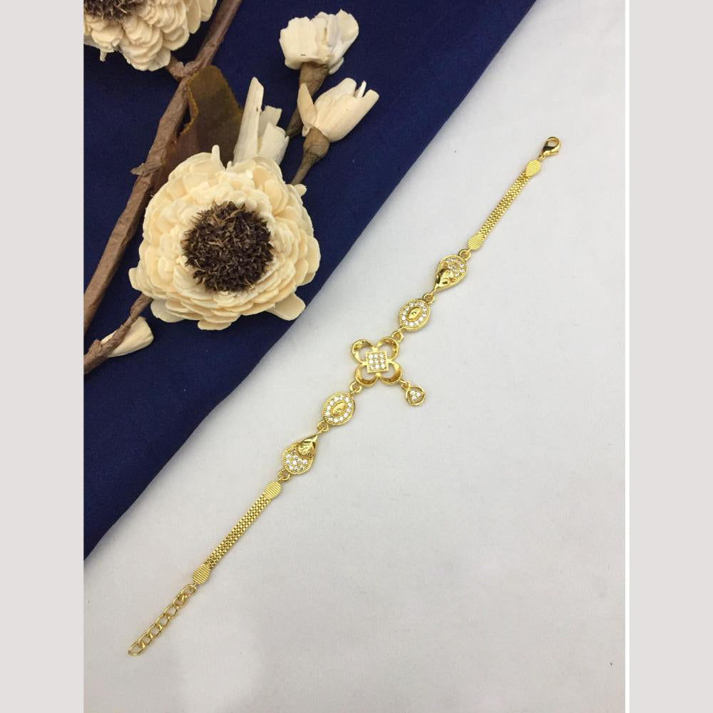 FS Collection Gold Plated Austrian Stone Openable Bracelet