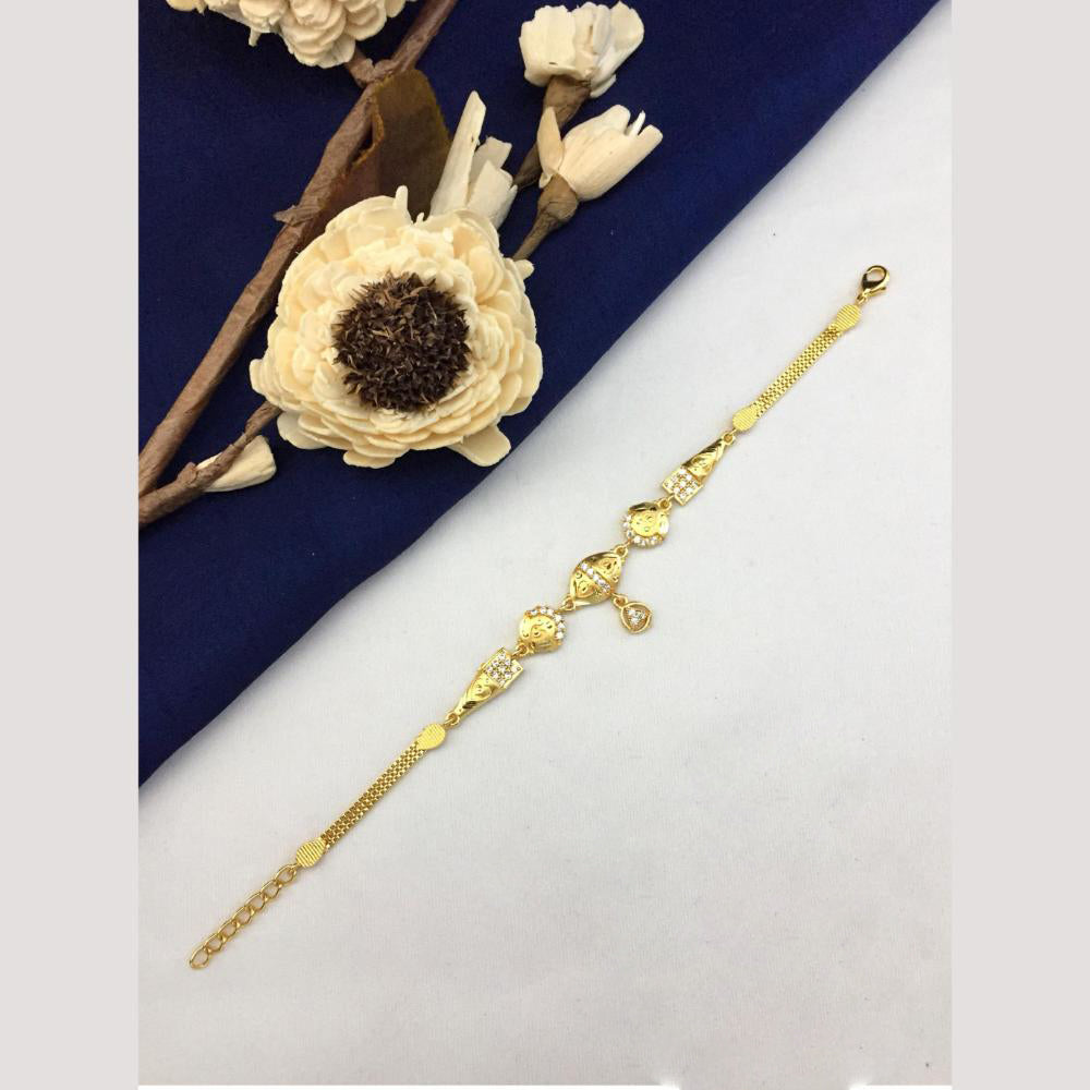 FS Collection Gold Plated Austrian Stone Openable Bracelet