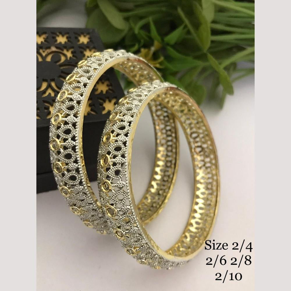FS Collection Gold Plated Austrian Stone Bangle Set