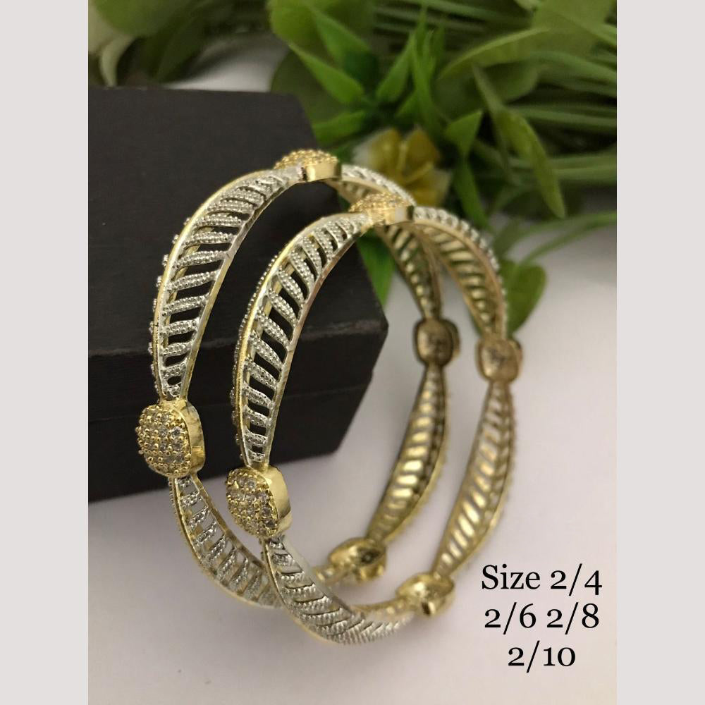 FS Collection Gold Plated Austrian Stone Bangle Set