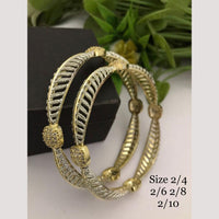 FS Collection Gold Plated Austrian Stone Bangle Set