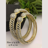 FS Collection Gold Plated Austrian Stone Bangle Set