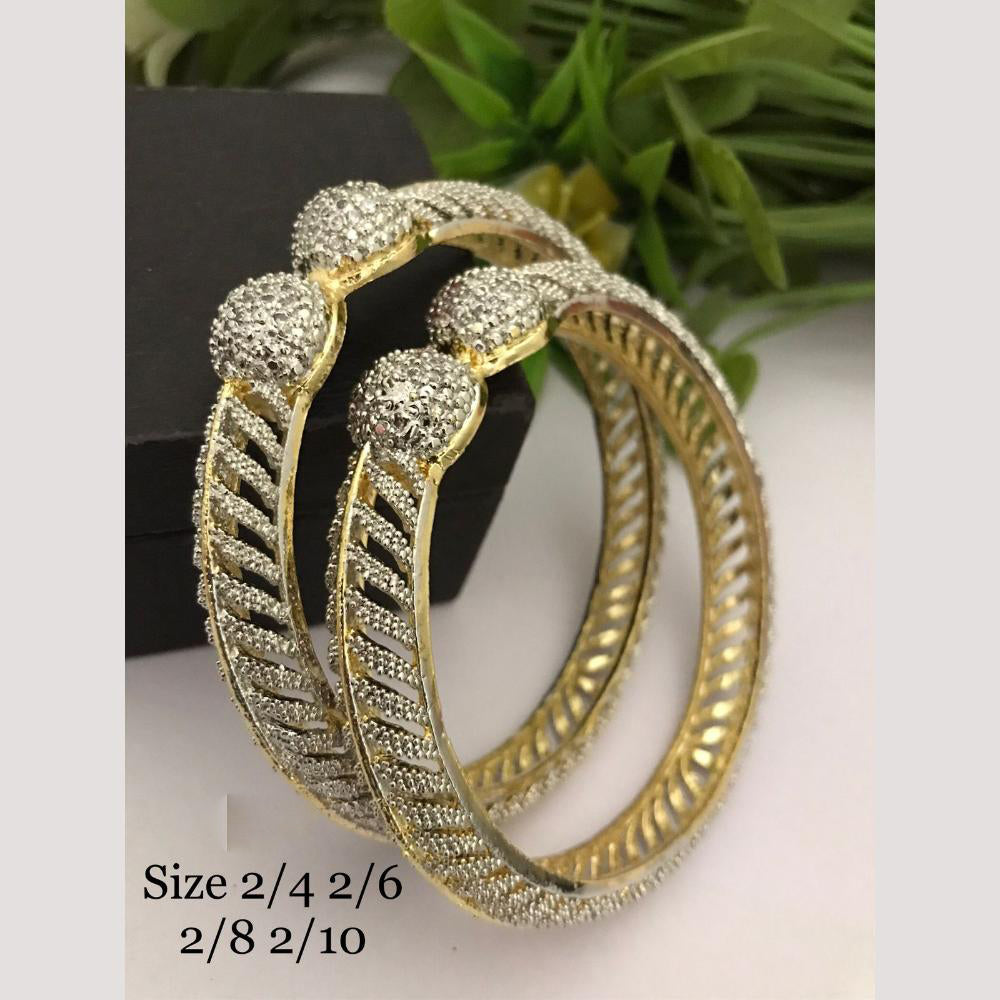 FS Collection Gold Plated Austrian Stone Bangle Set