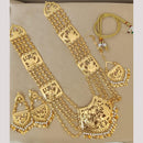 FS Collection Gold Plated Pearl Long Necklace Set