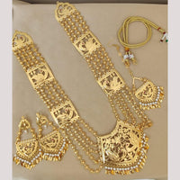 FS Collection Gold Plated Pearl Long Necklace Set