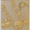 FS Collection Gold Plated Pearl Long Necklace Set