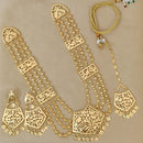 FS Collection Gold Plated Pearl Long Necklace Set