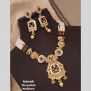 FS Collection Gold Plated Pota Stone And Pearl Necklace Set