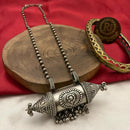 FS Collection Oxidised Plated Long Necklace Set
