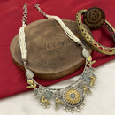 FS Collection 2 Tone Plated Pota And Pearl Long Necklace Set