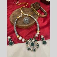FS Collection 2 Tone Plated Crystal And Kundan Necklace Set