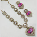 FS Collection Designer Gold Plated Crystal And Austrain Stone Necklace Set