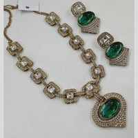 FS Collection Designer Gold Plated Crystal And Austrain Stone Necklace Set