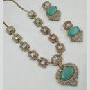 FS Collection Designer Gold Plated Crystal And Austrain Stone Necklace Set