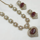 FS Collection Designer Gold Plated Crystal And Austrain Stone Necklace Set