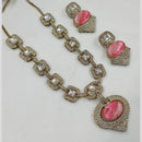 FS Collection Designer Gold Plated Crystal And Austrain Stone Necklace Set