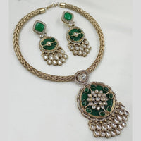 FS Collection Royal Gold Plated Kundan Necklace Set