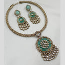 FS Collection Royal Gold Plated Kundan Necklace Set